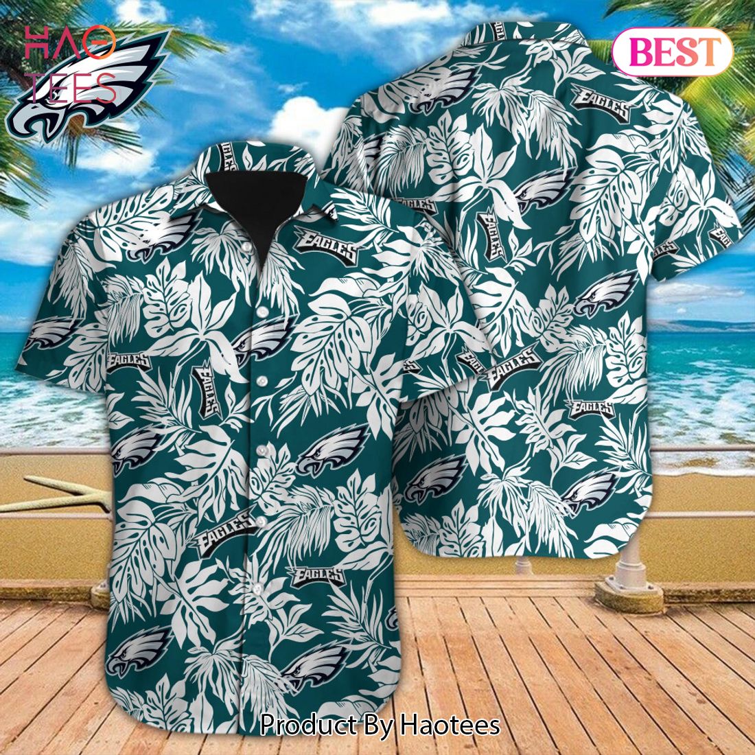 Philadelphia Eagles Button-Down Shirts Hawaiian Beach Shirts