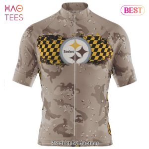 NEW NFL Pittsburgh Steelers Special Desert Camo Design Cycling Jersey Hoodie