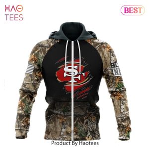 NEW NFL San Francisco 49ers Special Camo Hunting Design Hoodie
