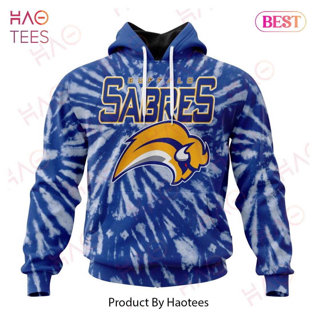 Buffalo Sabres-NHL Mix Jersey Lace-Up Pullover Hoodie