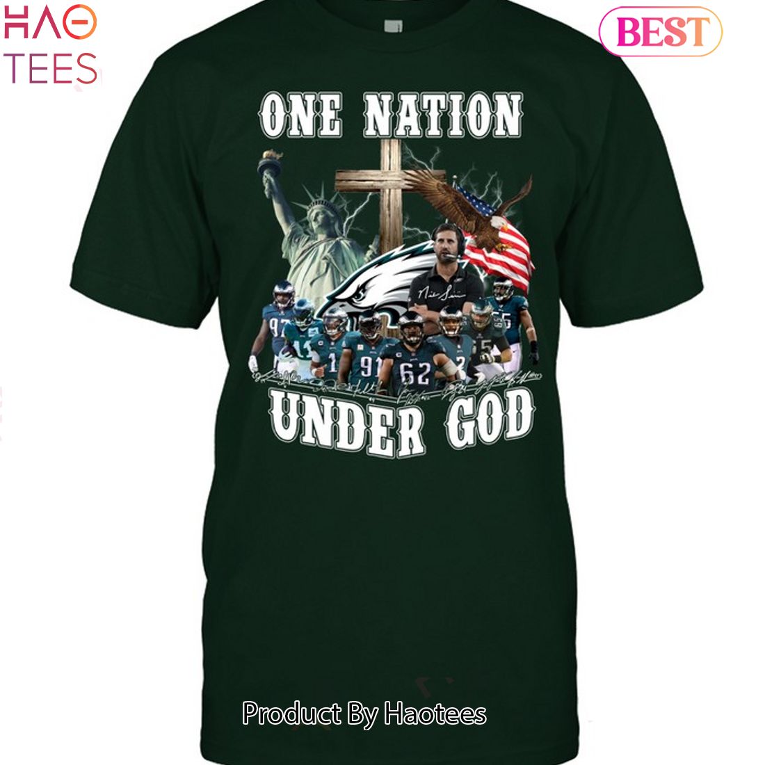 One Nation Under God Philadelphia Eagles Tee Design 3D T Shirts