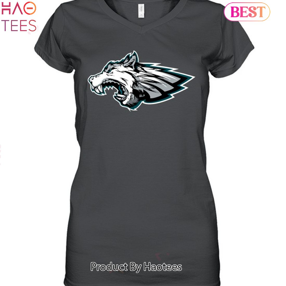 Womens Medium Philadelphia Eagles NFL Women's Paintbrush Relaxed Fit Unisex  T-Shirt - Black - Team Fan Apparel