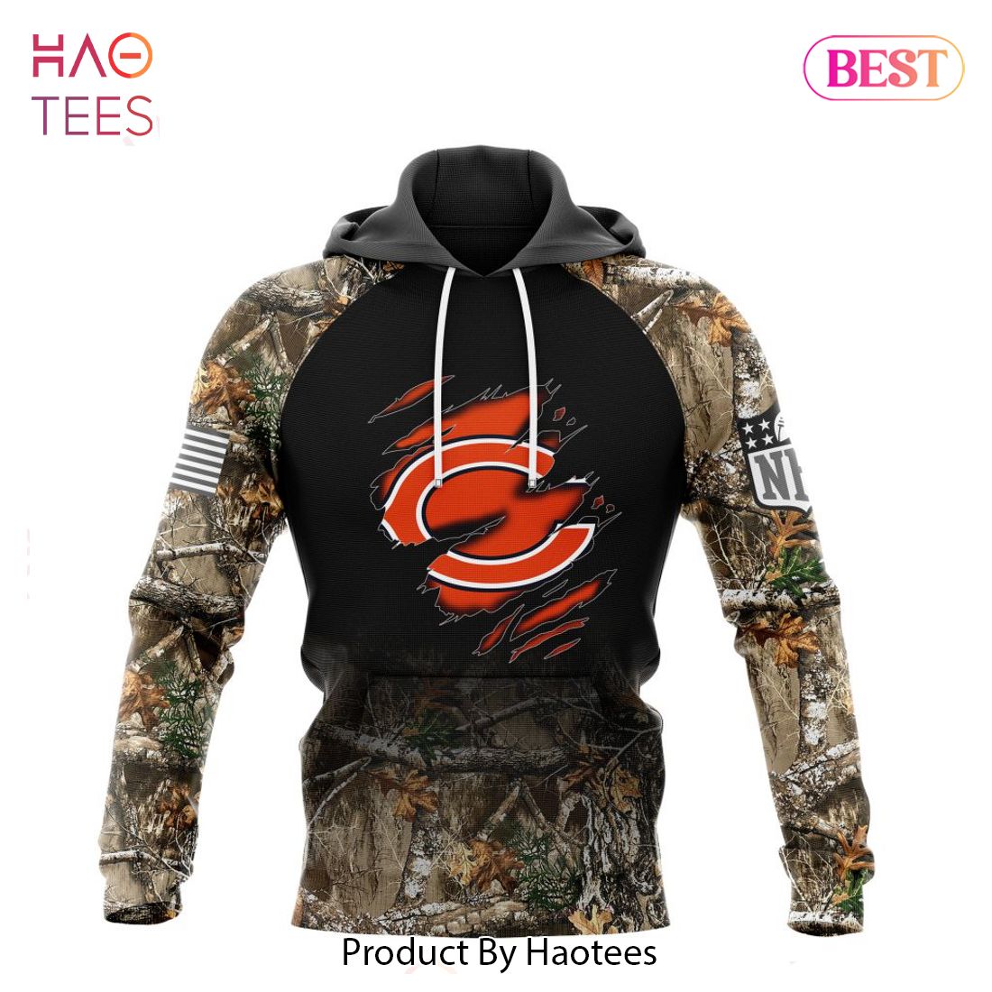 Camo Custom NFL vintage Chicago Bears 3D Hoodies for cheap 