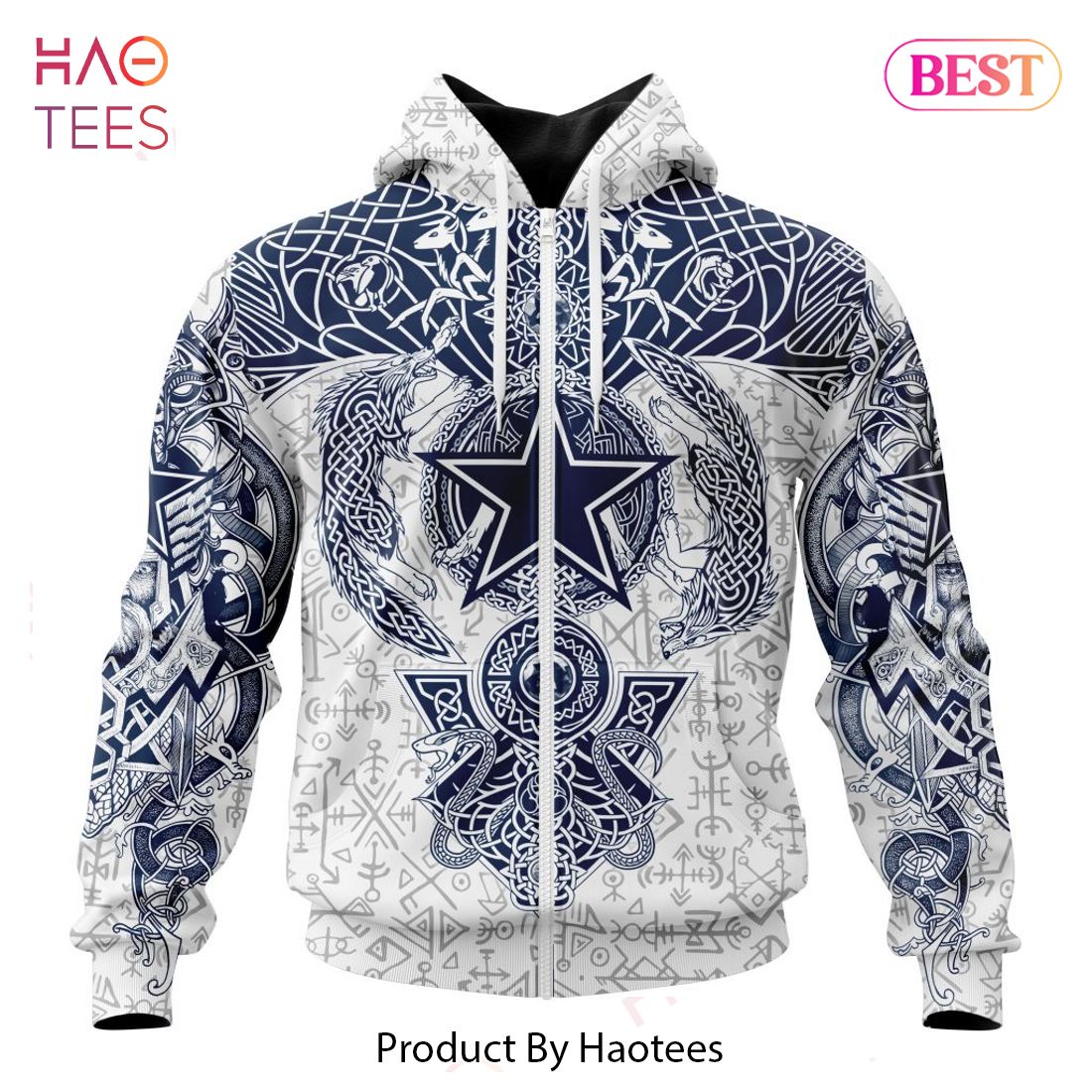 PREMIUM NFL Dallas Cowboys _ Norse Viking Symbols Hoodie PREMIUM NFL Dallas Cowboys _ Norse Viking Symbols Hoodie