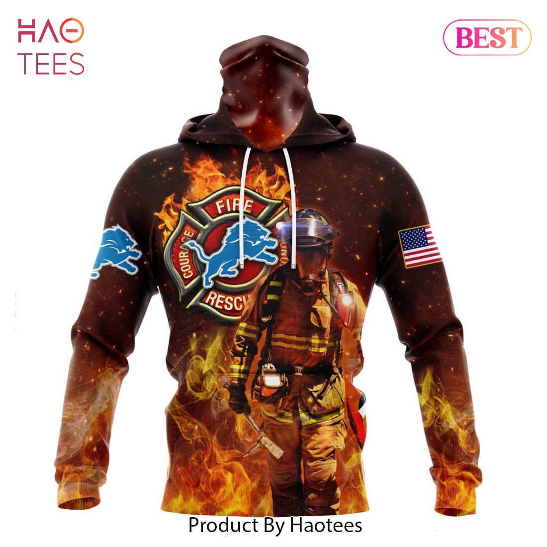 PREMIUM NFL Detroit Lions Honor Firefighters - First Responders Hoodie PREMIUM NFL Detroit Lions Honor Firefighters - First Responders Hoodie