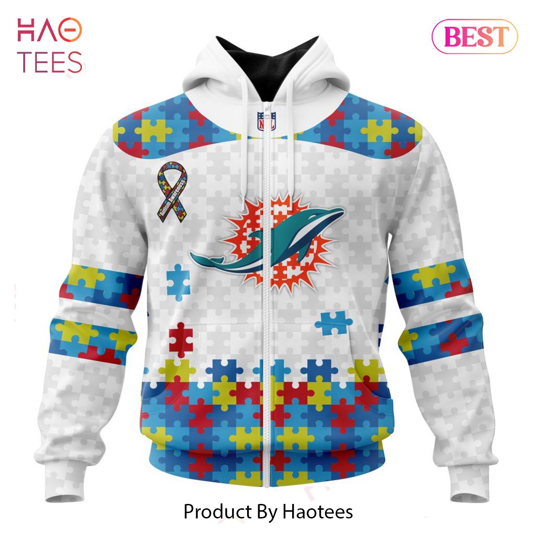 PREMIUM NFL Miami Dolphins Special Autism Awareness Design Hoodie PREMIUM NFL Miami Dolphins Special Autism Awareness Design Hoodie