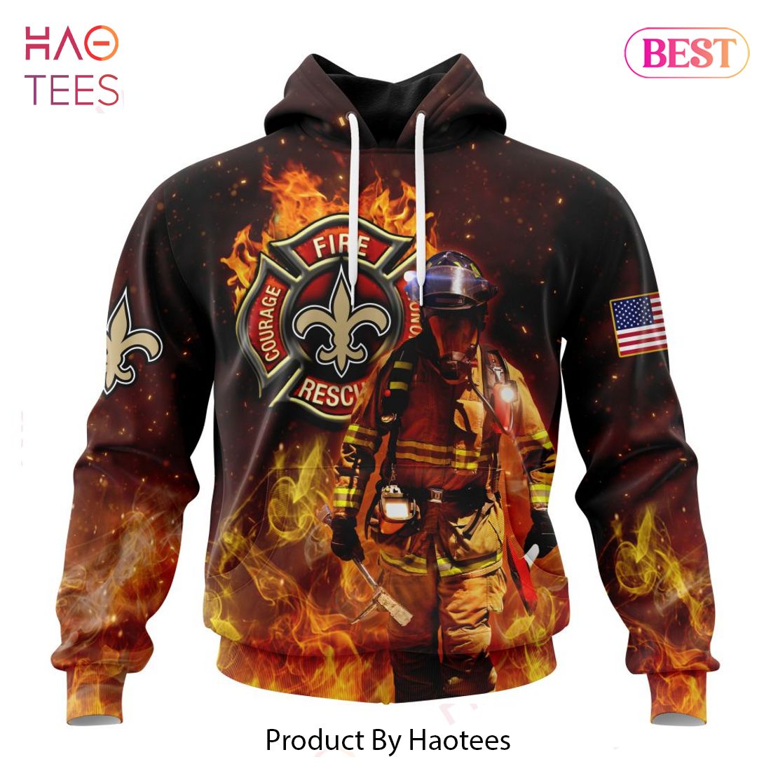 PREMIUM NFL New Orleans Saints Honor Firefighters - First Responders Hoodie PREMIUM NFL New Orleans Saints Honor Firefighters - First Responders Hoodie