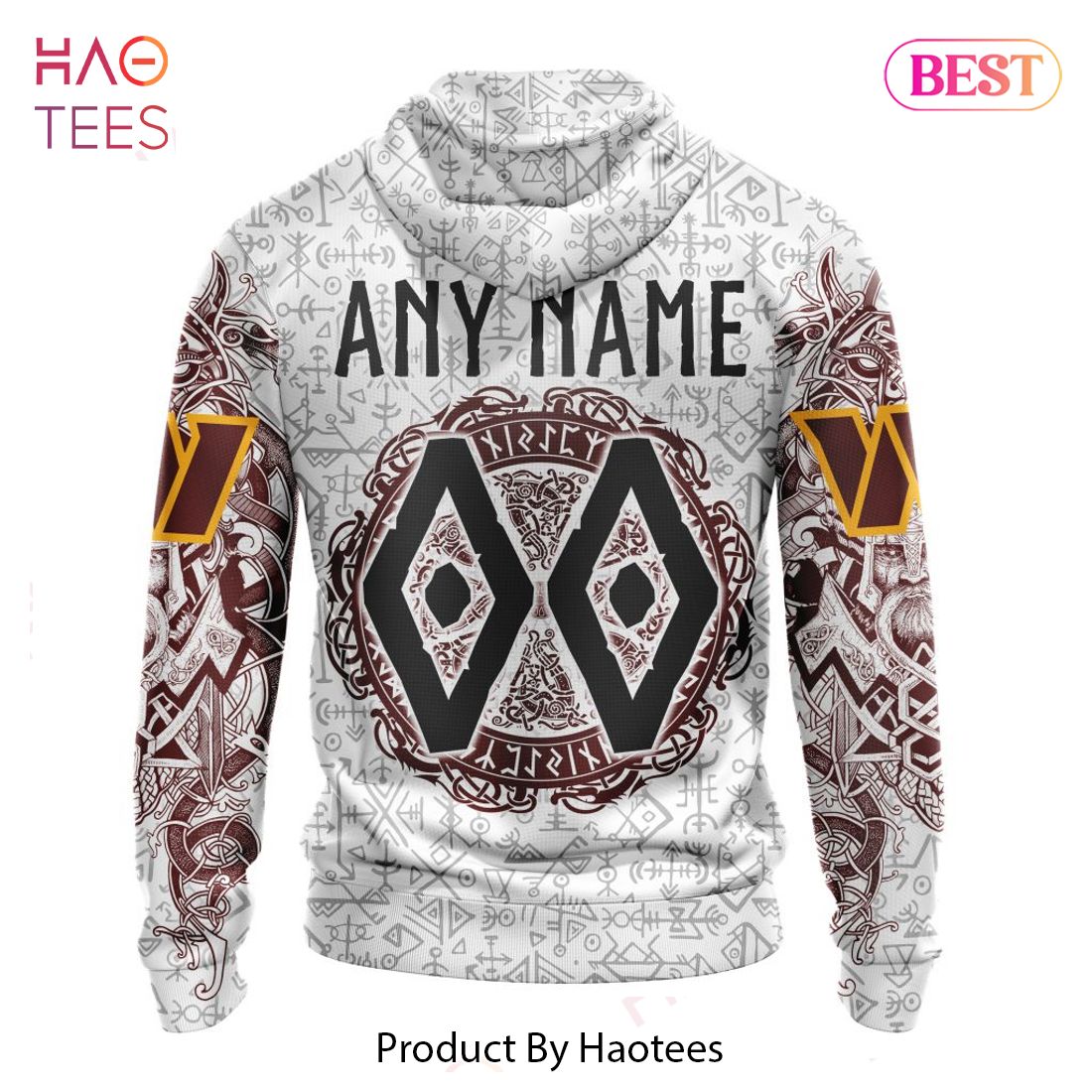 PREMIUM NFL Washington Commanders _ Norse Viking Symbols Hoodie PREMIUM NFL Washington Commanders _ Norse Viking Symbols Hoodie