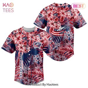 PREMIUM NHL Columbus Blue Jackets Special Hawaiian Design Baseball Jersey Jeysey