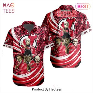 PREMIUM NHL New Jersey Devils Special Design For Halloween Button Shirt Jeysey