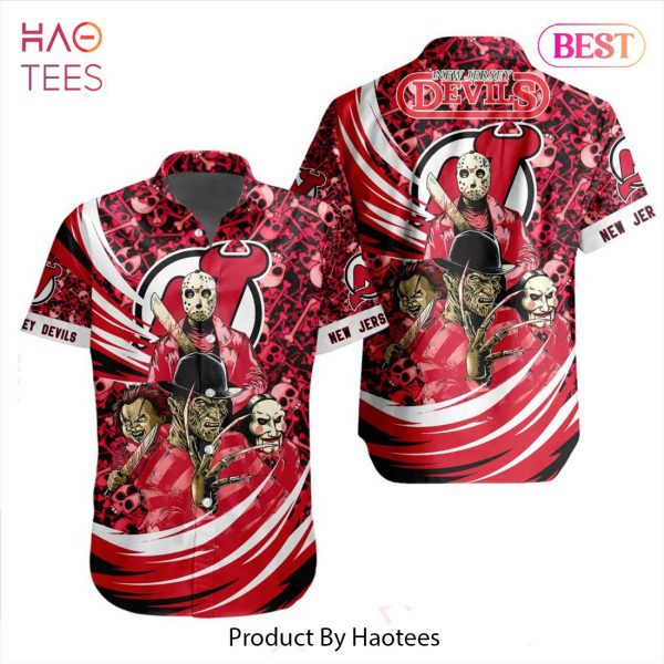 PREMIUM NHL New Jersey Devils Special Design For Halloween Button Shirt Jeysey