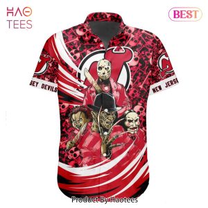 PREMIUM NHL New Jersey Devils Special Design For Halloween Button Shirt Jeysey