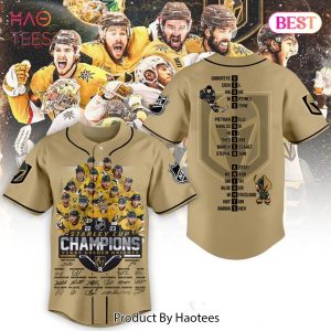 PREMIUM Vegas Golden Knights Stanley Cup Champions 2023 Gold Baseball Jersey V2 Jeysey