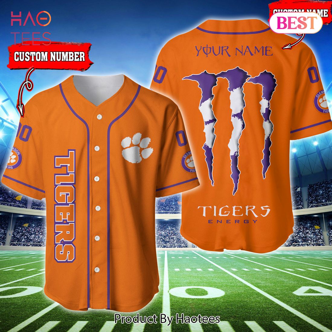 Clemson Tigers Football Baseball Jersey Custom Name