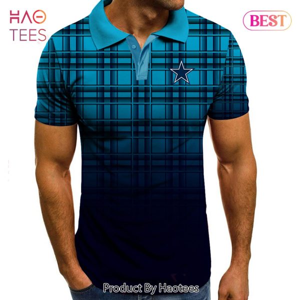 THE BEST NFL Dallas Cowboys Polo Tartan Gradient V2 Polo Shirt
