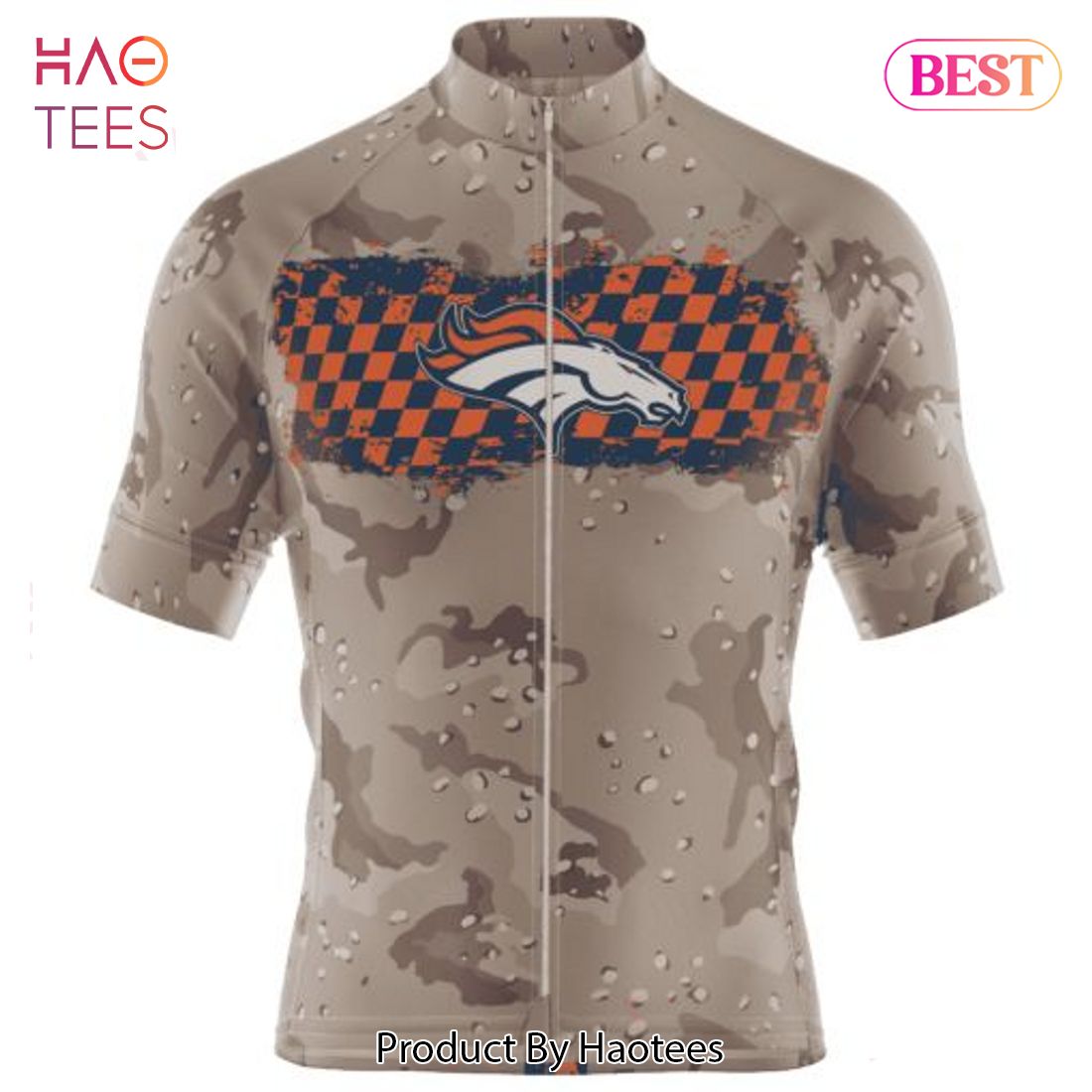 Denver Broncos Camo Hoodie, Navy Blue/Orange