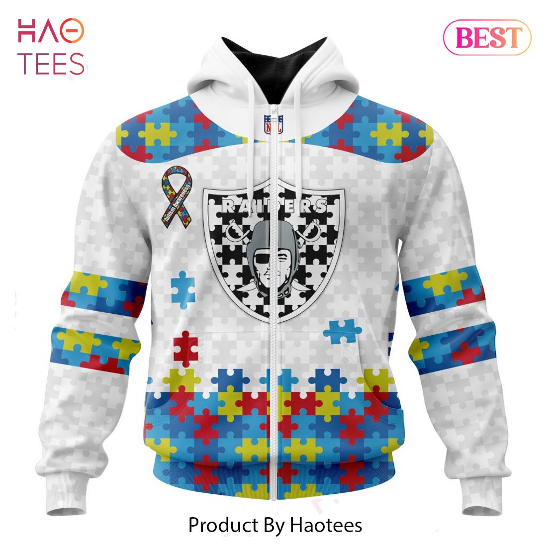THE BEST NFL Las Vegas Raiders Special Autism Awareness Design Hoodie THE BEST NFL Las Vegas Raiders Special Autism Awareness Design Hoodie