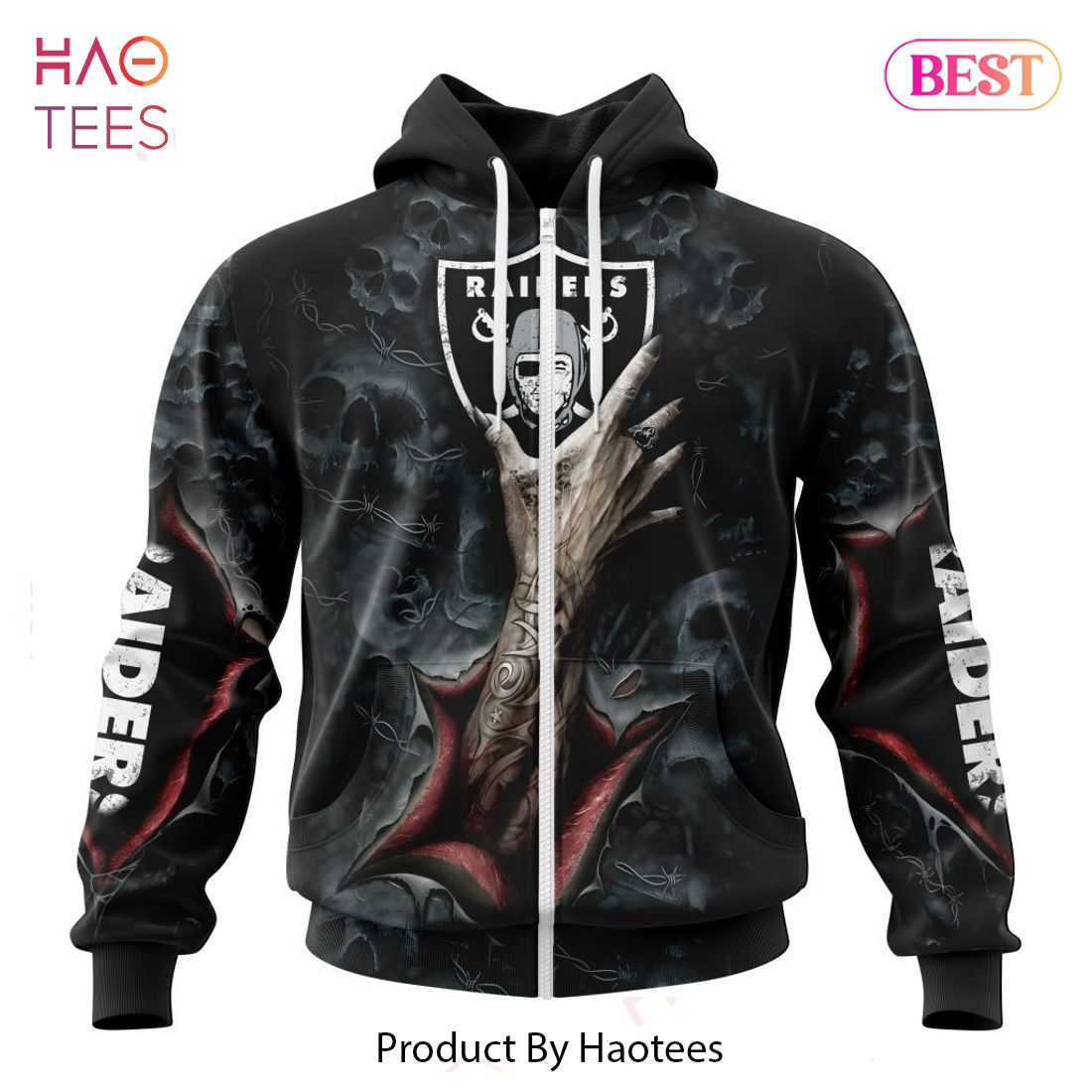 THE BEST NFL Las Vegas Raiders Special Horror Skull Art Design Hoodie THE BEST NFL Las Vegas Raiders Special Horror Skull Art Design Hoodie