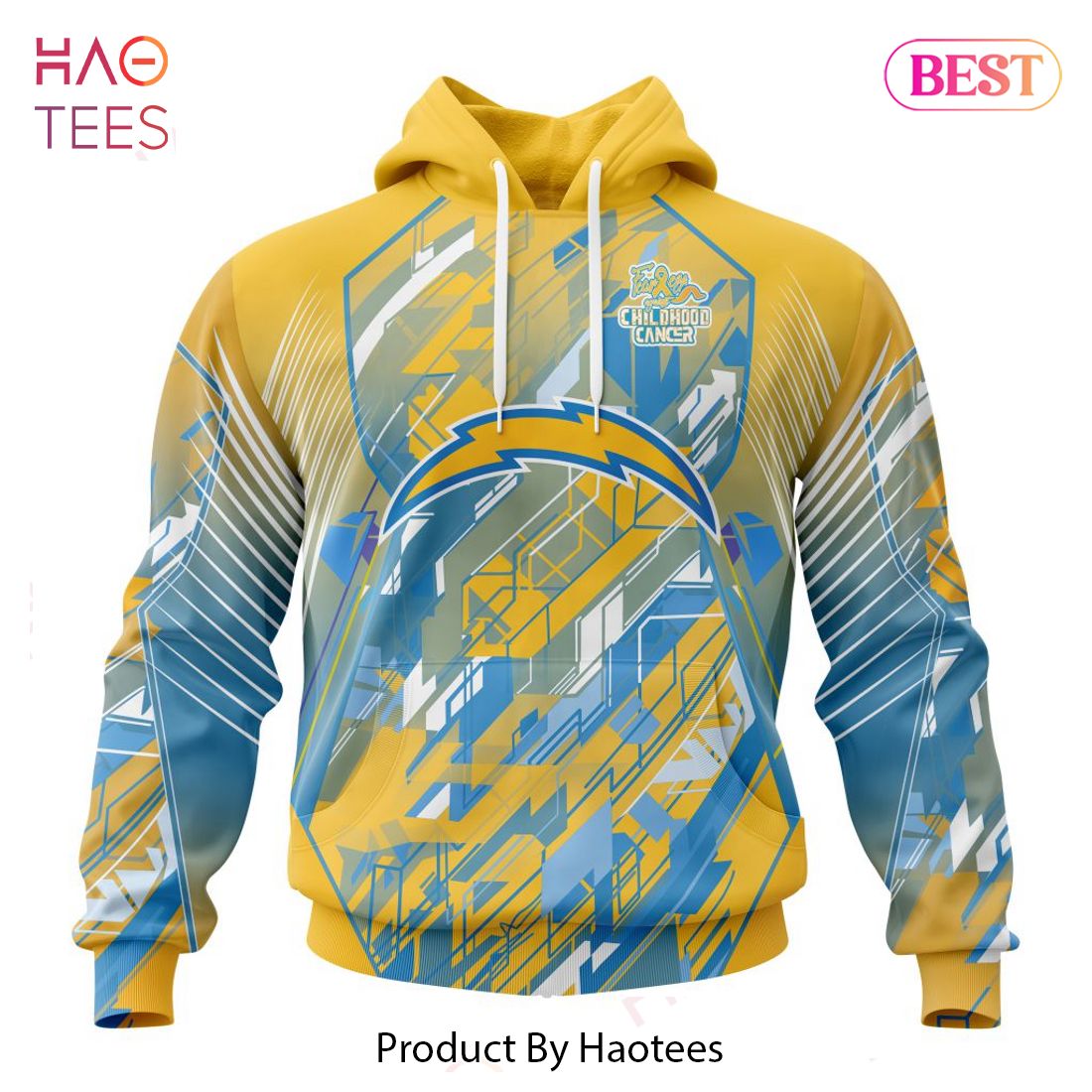 NFL Los Angeles Chargers 3D Hoodie Fearless Against Childhood