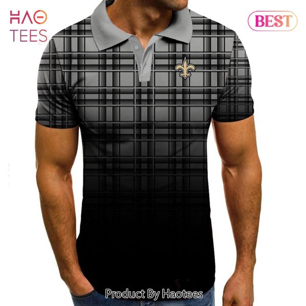 THE BEST NFL New Orleans Saints Polo Tartan Gradient Polo Shirt