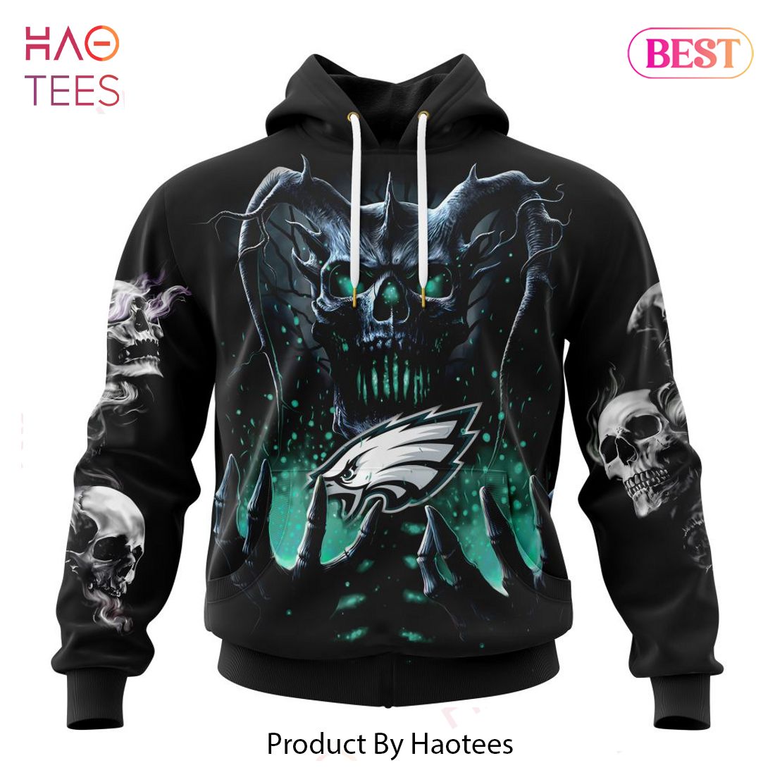 Philadelphia Eagles Skull 3D Hoodie Unique Eagles Gift - T-shirts