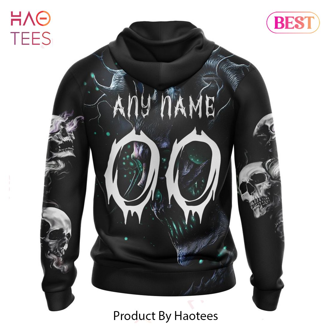 NFL Philadelphia Eagles 3D Hoodie Printed Halloween Skull Custom