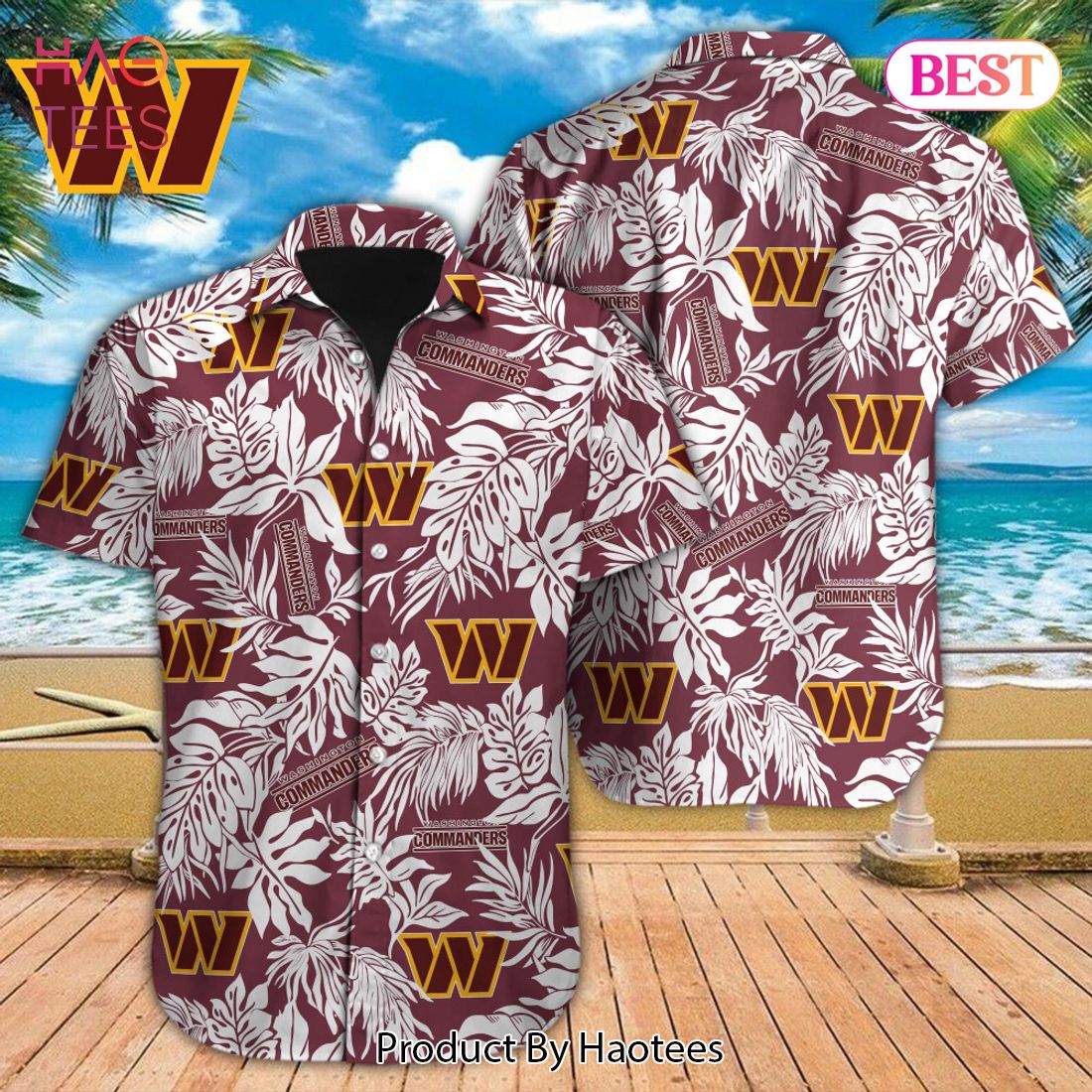 Washington Commanders Short Sleeve Hoodie Hawaii Hooded Sweatshirts  Activewear