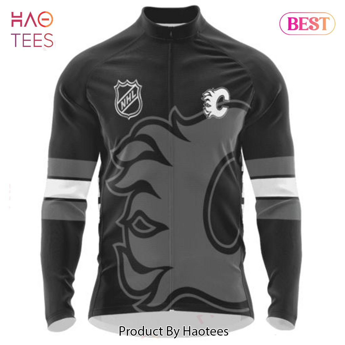 THE BEST NHL Calgary Flames Mono Cycling Jersey Jeysey THE BEST NHL Calgary Flames Mono Cycling Jersey Jeysey