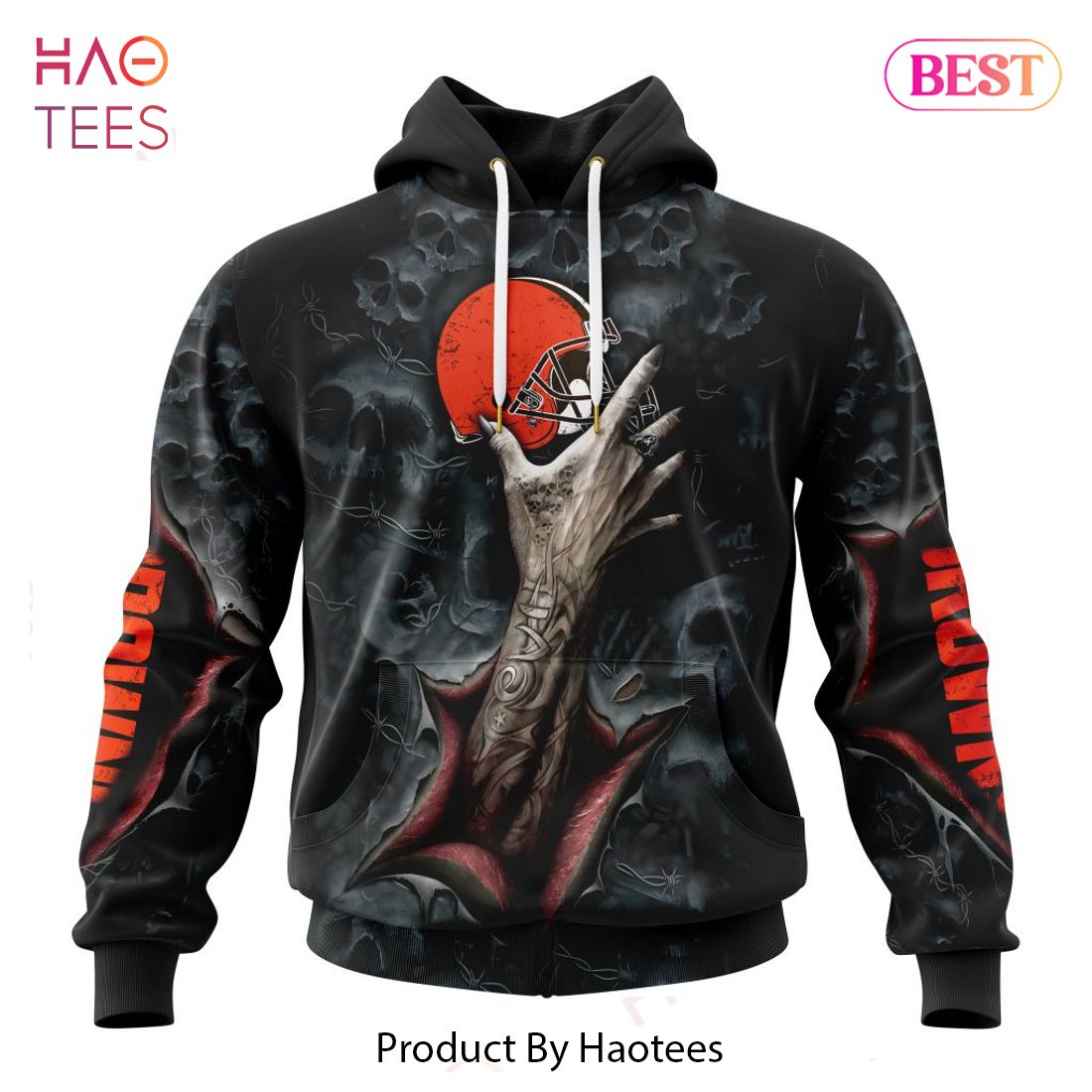 Cleveland Browns Hoodie Iron Maiden skull gift for Halloween - 89 Sport shop