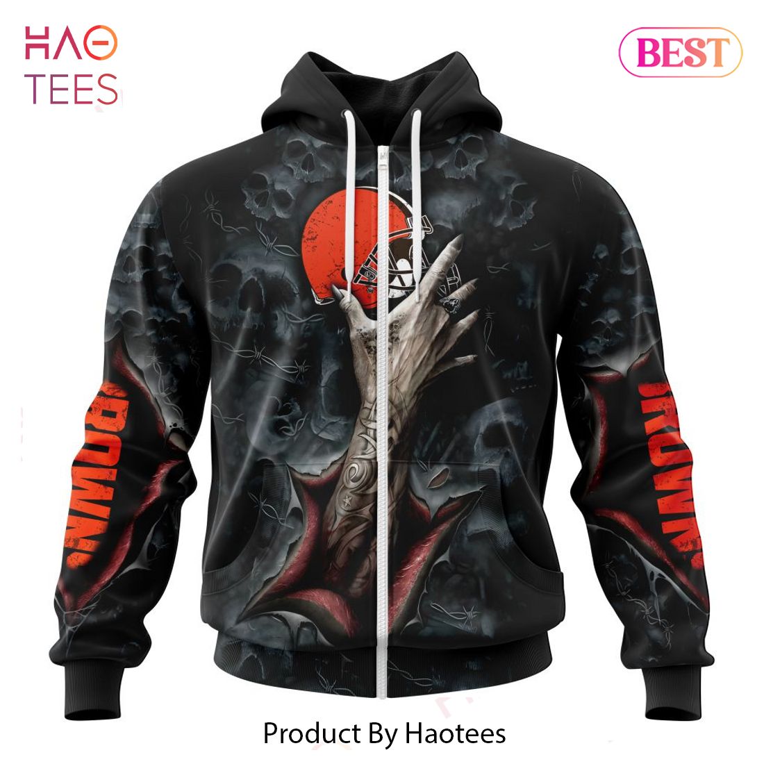 TRENDING NFL Cleveland Browns Special Horror Skull Art Design Hoodie TRENDING NFL Cleveland Browns Special Horror Skull Art Design Hoodie