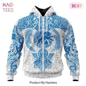 TRENDING NFL Detroit Lions _ Norse Viking Symbols Hoodie