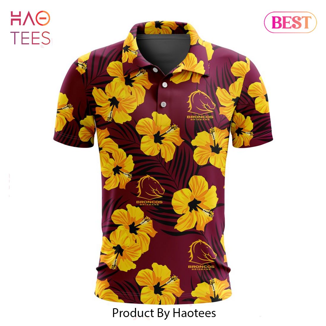 TRENDING NRL Brisbane Broncos Special Aloha Golf Polo Design TRENDING NRL Brisbane Broncos Special Aloha Golf Polo Design