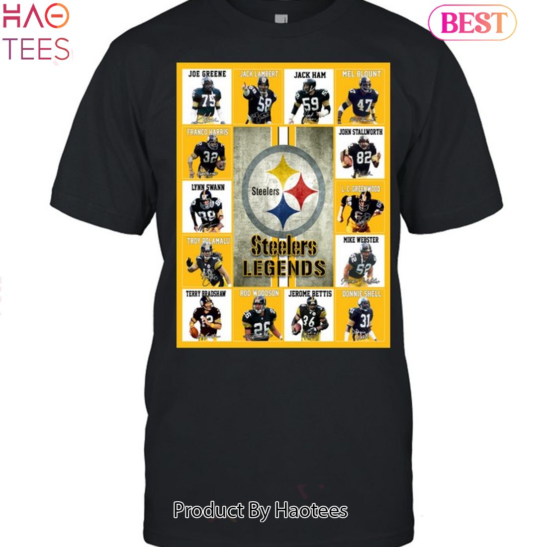 47 Pittsburgh Steelers Black Logo Match Short Sleeve Fashion T