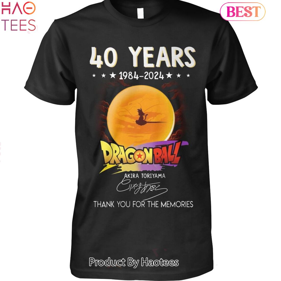 40 Years 1984-2024 Dragon Ball Akira Toriyama Thank You For The Memories Unisex T-Shirt