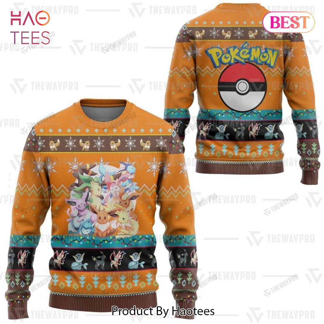 AVAILABLE Eevee and Eeveelutions Giftsmerch Pokemon Custom Sweater AVAILABLE Eevee and Eeveelutions Giftsmerch Pokemon Custom Sweater