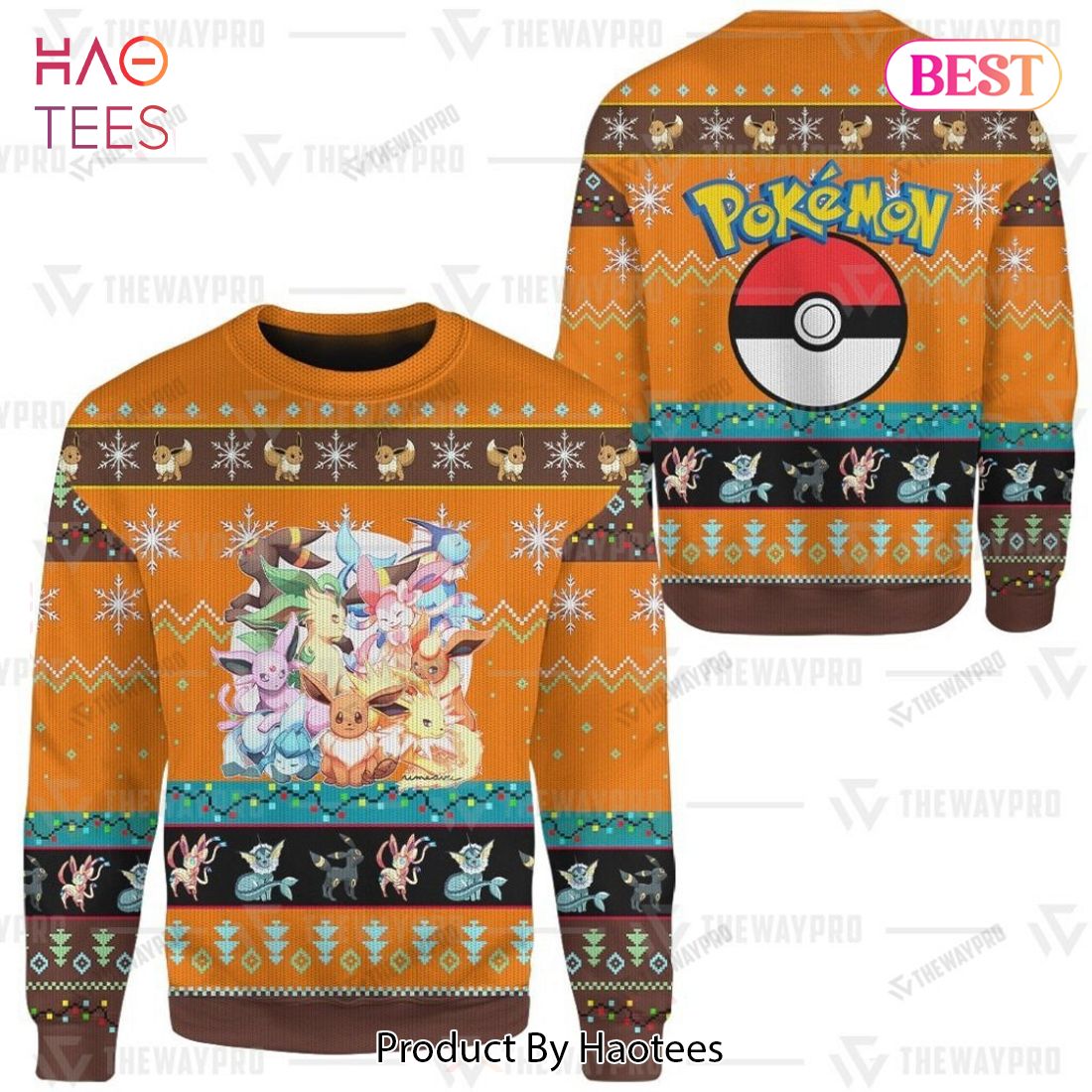 AVAILABLE Eevee and Eeveelutions Giftsmerch Pokemon Custom Sweater AVAILABLE Eevee and Eeveelutions Giftsmerch Pokemon Custom Sweater