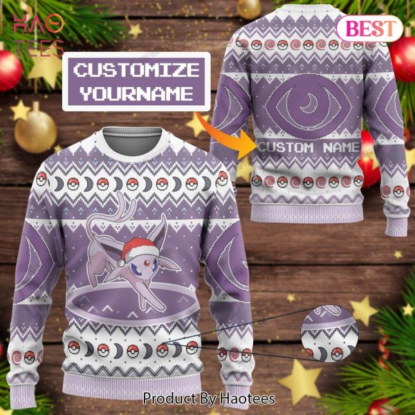 AVAILABLE Espeon Custom Name Christmas Giftsmerch Ugly Sweater