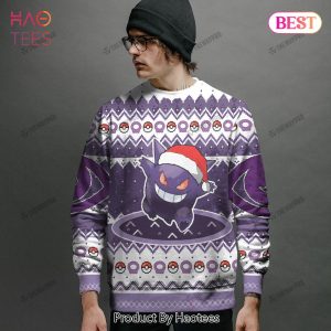 [AVAILABLE] Gengar Custom Name Christmas Giftsmerch Ugly Sweater