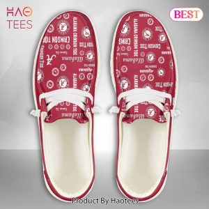 AVAILABLE NCAA Alabama Crimson Tide Custom Name Hey Dude Shoes POD Design AVAILABLE NCAA Alabama Crimson Tide Custom Name Hey Dude Shoes POD Design