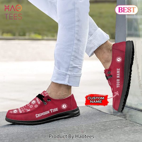 AVAILABLE NCAA Alabama Crimson Tide Custom Name Hey Dude Shoes POD Design