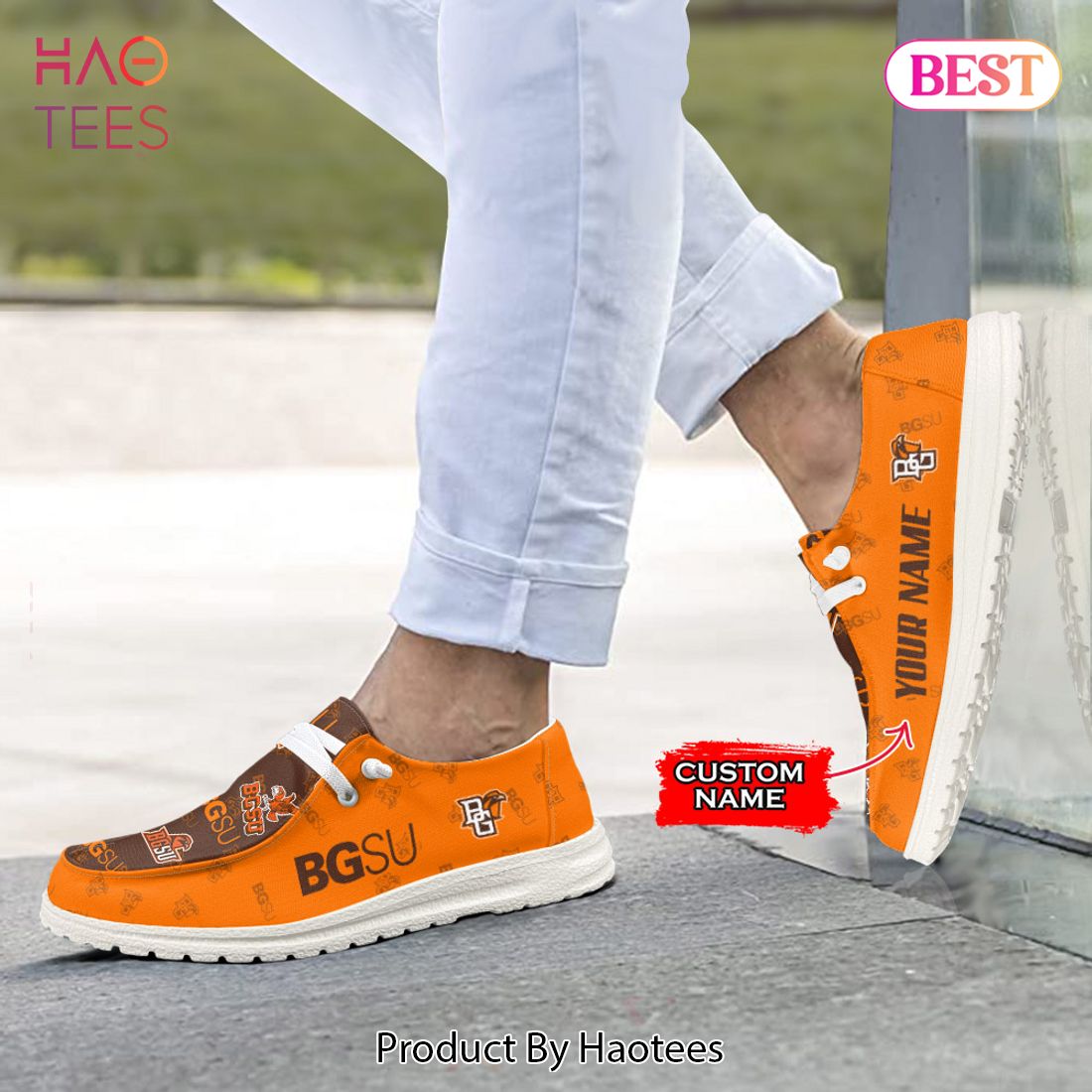 AVAILABLE NCAA Bowling Green State University Custom Name Hey Dude Shoes AVAILABLE NCAA Bowling Green State University Custom Name Hey Dude Shoes