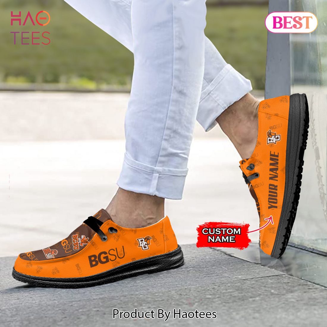 AVAILABLE NCAA Bowling Green State University Custom Name Hey Dude Shoes AVAILABLE NCAA Bowling Green State University Custom Name Hey Dude Shoes