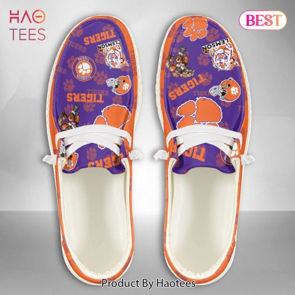 AVAILABLE NCAA Clemson Tigers Custom Name Hey Dude Shoes