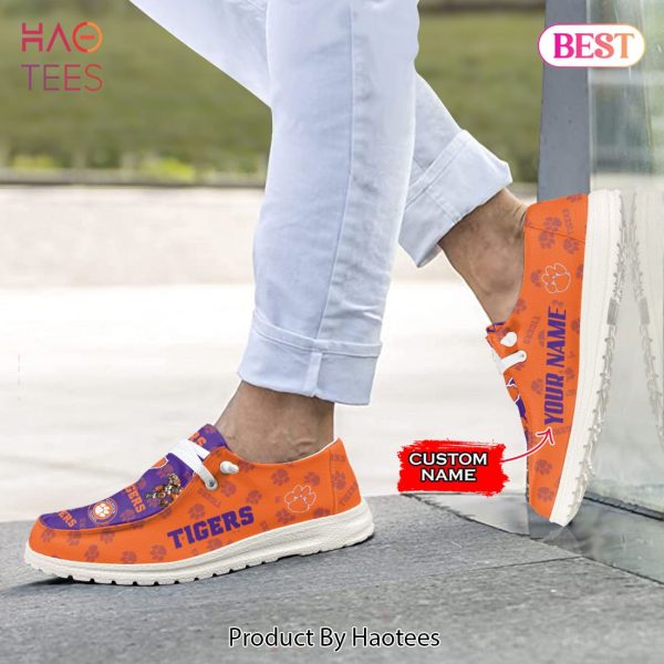 AVAILABLE NCAA Clemson Tigers Custom Name Hey Dude Shoes