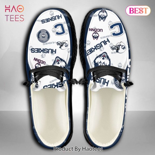 AVAILABLE NCAA Connecticut Huskies Custom Name Hey Dude Shoes