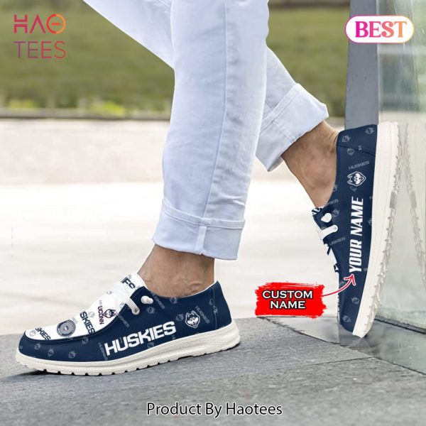 AVAILABLE NCAA Connecticut Huskies Custom Name Hey Dude Shoes