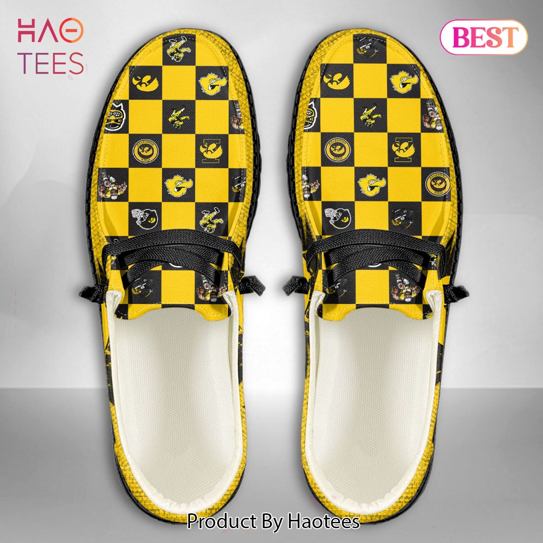 [AVAILABLE] NCAA Iowa Hawkeyes Custom Name Hey Dude Shoes POD Design