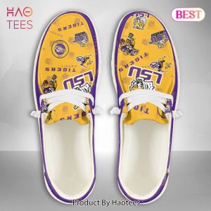 AVAILABLE NCAA LSU Tigers Custom Name Hey Dude Shoes POD Design AVAILABLE NCAA LSU Tigers Custom Name Hey Dude Shoes POD Design