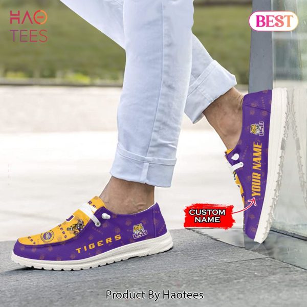 AVAILABLE NCAA LSU Tigers Custom Name Hey Dude Shoes POD Design