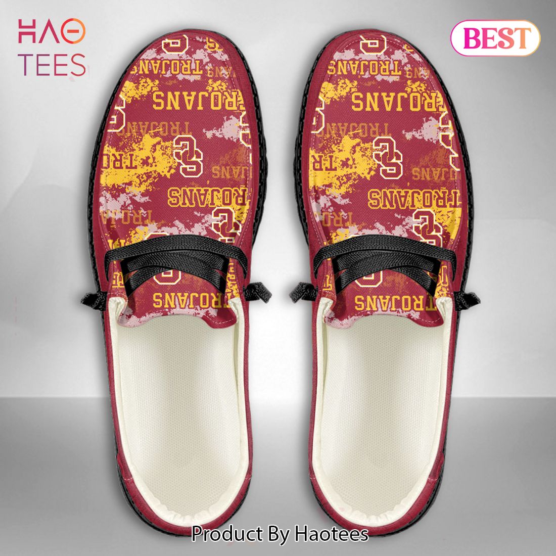 AVAILABLE NCAA USC Trojans Custom Name Hey Dude Shoes
